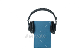 Concept of audiobook, isolated on white background