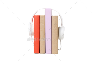 Concept of audiobook, isolated on white background