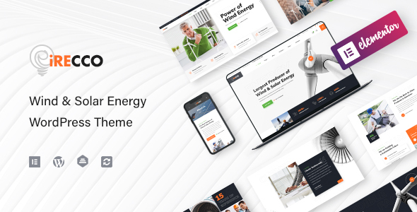iRecco - Tema de WordPress para energía eólica y solar