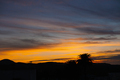 blue orange sunset landscape with mountains and palm tree - PhotoDune Item for Sale