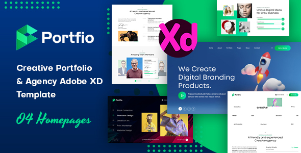 Portfio | Portfolio Agency Adobe XD Template