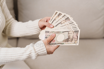 ousand Yen money. Japan cash, Tax, Recession Economy, Inflation, Investment, finance and shopping payment concepts