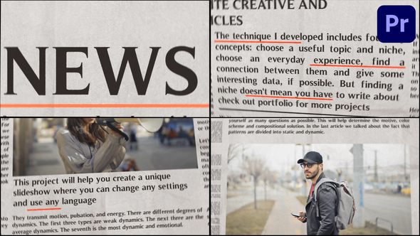 Newspaper Slideshow for Premiere Pro