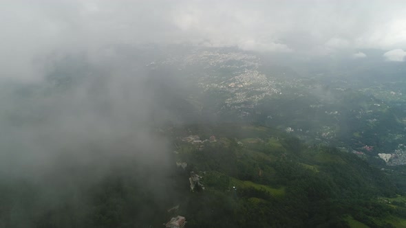 Rumtek Monastery area in Sikkim India seen from the sky