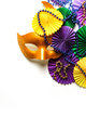 Mardi gras.Holidays mardi gras masquarade, venetian mask fan over purple background. view above,mard - PhotoDune Item for Sale