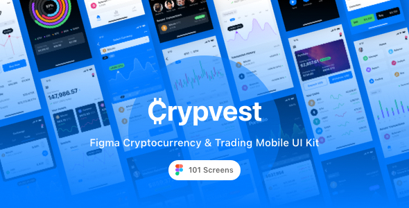 Crypvest - Figma Cryptocurrency & Trading Mobile UI Kit