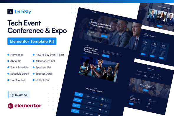 TechSly - Tech Event Conference & Expo Elementor Pro Template Kit