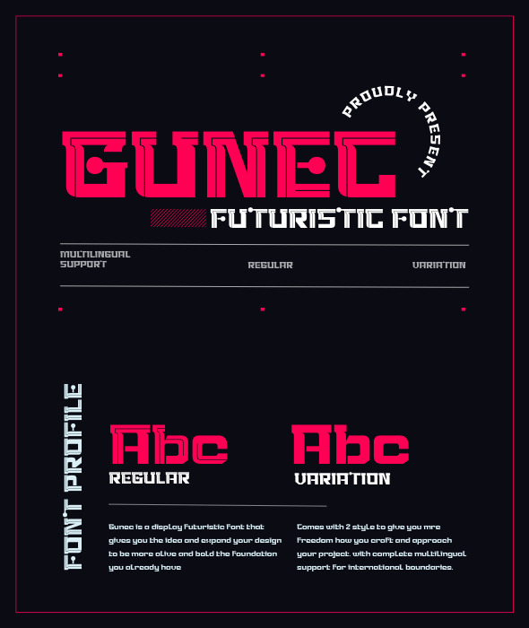 Gunec | Futuristic Font