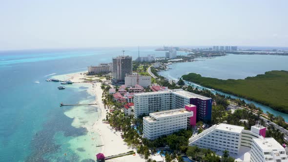 Beautiful Scenic View of Cancun From Above