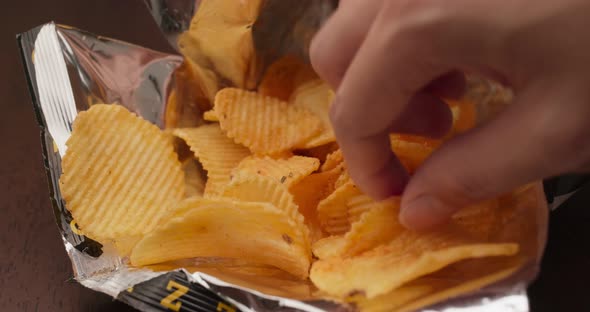 Close up pack of potato chip 