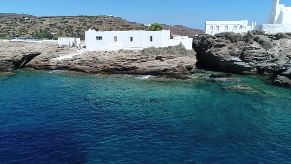 Monastery of Chrisopigi Faros on the island of Sifnos in the Cyclades in Greece