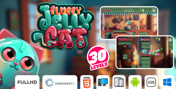 Fluffy Jelly Cat - HTML5 Game (Construct3)