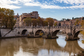 River Tiber and Bridge in a historic City, Rome, Italy. - PhotoDune Item for Sale
