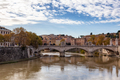 River Tiber and Bridge in a historic City, Rome, Italy. - PhotoDune Item for Sale