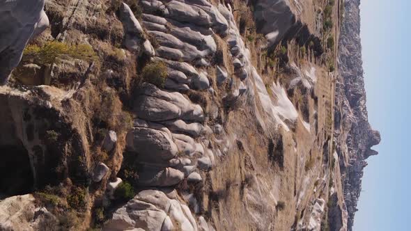 Vertical Video Cappadocia Landscape Aerial View