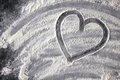 Love heart shape drawn in flour - PhotoDune Item for Sale
