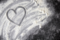  Love heart shape drawn in flour - PhotoDune Item for Sale