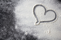  Love heart shape drawn in flour - PhotoDune Item for Sale