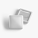 White Square Button Badge - plastic clutch pin - 3DOcean Item for Sale