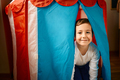 Happy little boy having fun in a tent while spending a day at kindergarten. - PhotoDune Item for Sale