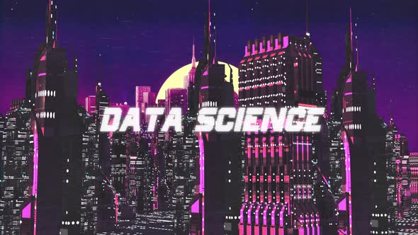 Retro Cyber City Background Data Science