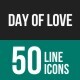 Day of Love Line Icons - GraphicRiver Item for Sale