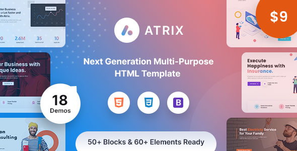 Atrix – Creative Multipurpose HTML Template