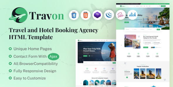 Travon - Tour and Hotel Booking HTML Template