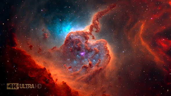 Red Space Nebula 4K
