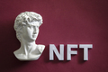 David Statue and NFT concept of digital art and cryptocurrency online - PhotoDune Item for Sale