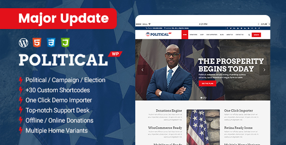 PoliticalWP - Political Campaign WordPress Theme