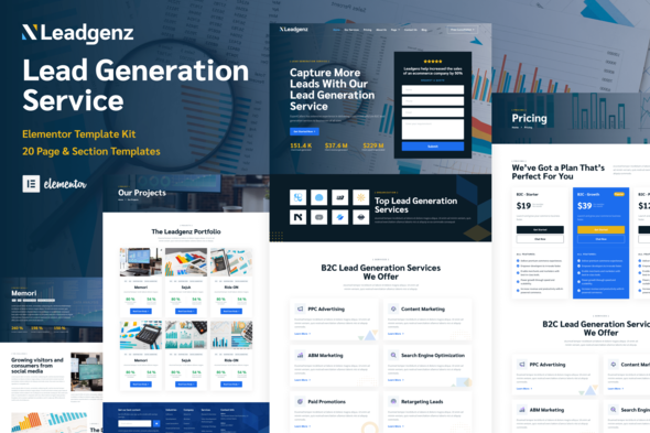 Introducing Leadgenz: An Irresistible WordPress Elementor Template Kit for Boosting Lead Generation & Sales