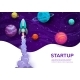 Business Startup Project Banner with Rocket Launch - GraphicRiver Item for Sale