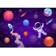 Cartoon Astronaut in Outer Space Galaxy Landscape - GraphicRiver Item for Sale