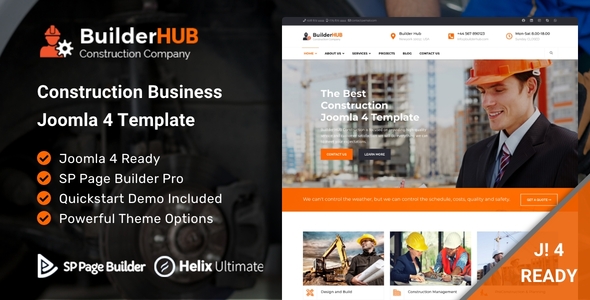 Builder HUB- Construction Business Joomla 4 Template