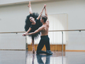 Ballet couple practicing in hall or gym. Dancing sensual dance, man and woman. - PhotoDune Item for Sale
