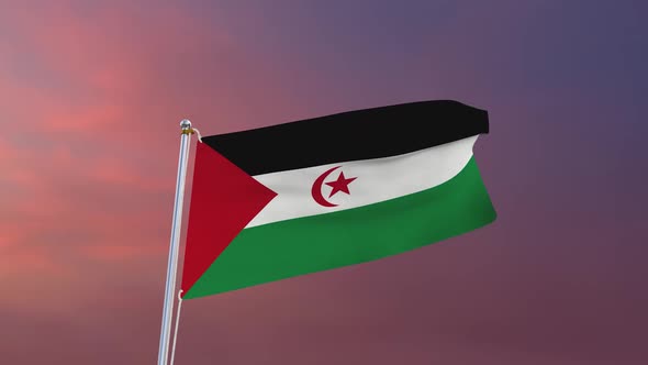 Flag Of Western Sahara Waving