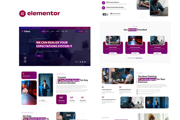 Tekno - IT Service & Software Developer Elementor Template Kit