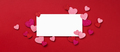 Valentine's day mockup with hearts on red background. - PhotoDune Item for Sale