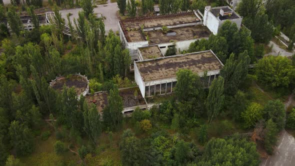 Aerial view of Chernobyl Ukraine exclusion zone