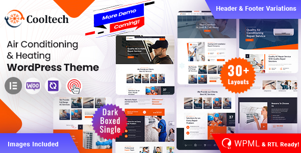Cooltech - Air Conditioning u0026 Heating WordPress Theme Wordpress Business -  code.market
