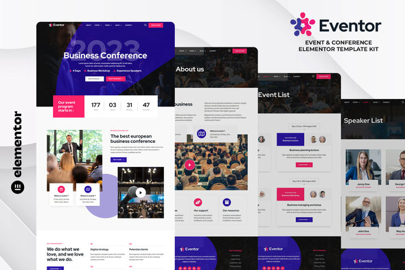 Eventor - Event & Conference Elementor Template Kit