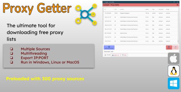 ProxyGetter for Windows Linux and MacOS