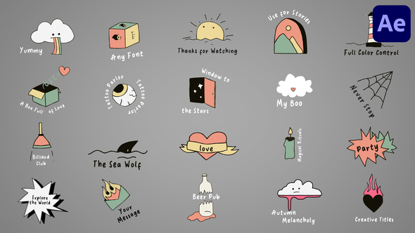 Cartoon Creative Titles for After Effects alt
