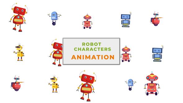 Robot Characters Explainer Animation Scene