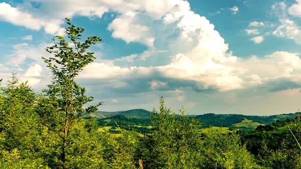 Clouds over Beskid mountains.