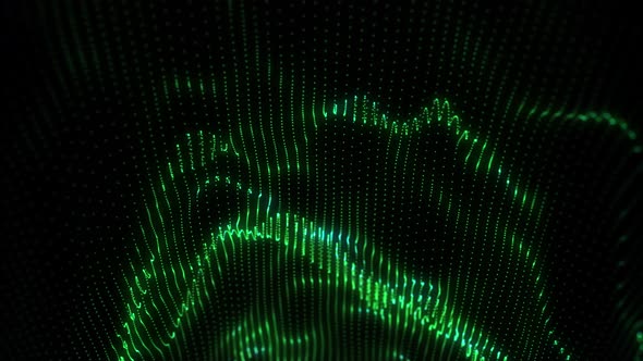 Mir Particle Animated Background Green Loop