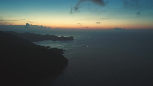 Epic Seascape Bold Shore at Sunset Aerial View