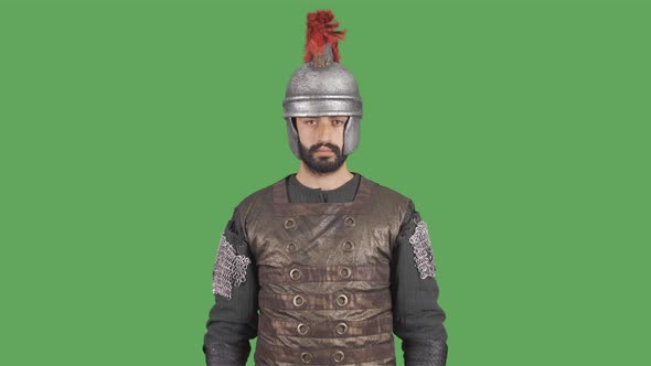 Warrior Roman Legionnaire. Green Screen Video. alt