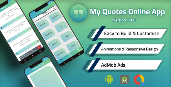 My Quotes Online App with Admin Panel and Admob